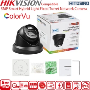 Hikvision Compatible 5MP ColorVu IP Camera AcuSense MIC Hybrid Light Black US - Picture 1 of 11