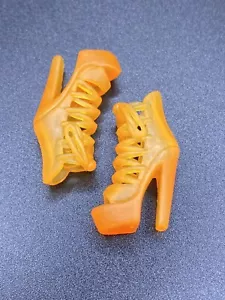 Barbie Doll Shoes ~ Fashionistas ~ Fashion Fever ~ JELLY ORANGE LACE UP HEELS - Picture 1 of 3