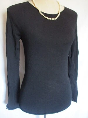 Blusa Banana Republic sem costura bodycon preta manga longa nylon elástico feita nos EUA - Imagem 1 de 4