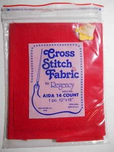 14 Count AIDA Regency Cross Stitch Fabric 12" x 18" RED - Imagen 1 de 1