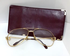 Gafas de sol vintage CARTIER 1983 Vendome Santos Aviator monturas 59-14 - Imagen 1 de 20