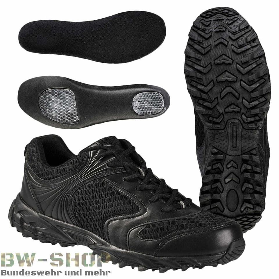BUNDESWEHR SPORTSCHUHE GELÄNDE SCHWARZ BW GELÄNDESCHUHE LAUFSCHUHE TURNSCHUHE