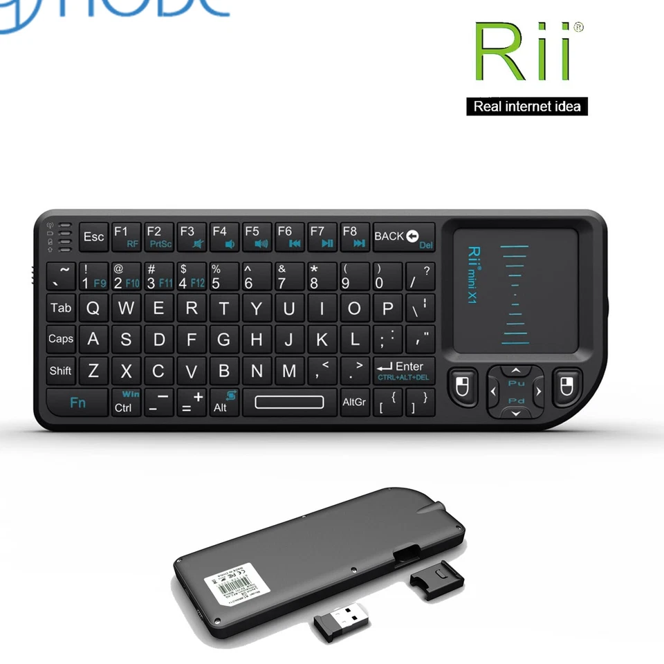 Rii Mini X1 2.4G Wireless Mini Keyboard with Touchpad for PC Smart TV - Image 1 of 4