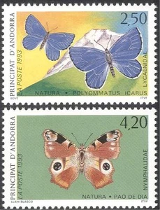 Andorra 1993 Nature Protection/Butterflies/Insects/Conservation 2v set (n21967) - Picture 1 of 1