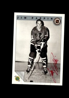 Jim Pappin 1992 Ultimate Original Six Blackhawks authentic autographed card - Image 1 of 2