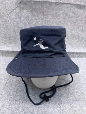 Volleyball Sun Bucket Hat Adult One Size Blue 100% Cotton Camp Beach Sports - Imagem 1 de 4