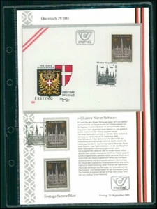 AUSTRIA ETSB 1983/25 FOGLIO DA COLLEZIONE PRIMO GIORNO VIENNA MUNICIPIO ARCHITETTURA - Foto 1 di 2