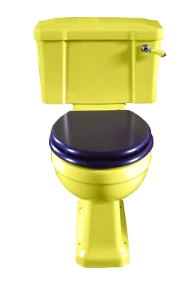 TRTC Art Deco Yellow Close Coupled Toilet Traditional New - Image 1 of 4