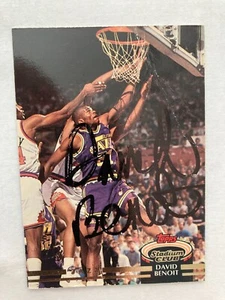 1992-93 Stadium Club Autographed Card #62 David Benoit Jazz Creased - Picture 1 of 2