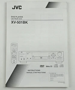 Original Instructions Manual Operating Guide Book for JVC XV-501BK DVD Player - Picture 1 of 3