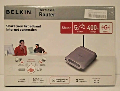 Belkin Internet Router Wireless G Router 400 Ft Range Unopened Factory Sealed - Image 1 of 4