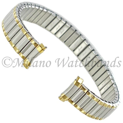 10-13mm Speidel Two Tone Stainless Steel Twist-O-Flex Curved Watch Band 2228/16 - Image 1 of 4