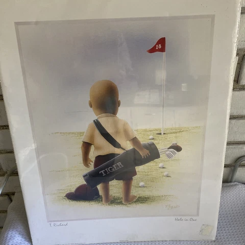 TIGER paper poster Hole in One by T. Richard 20" x 16" Woods Golf Dodo Graphics Cover