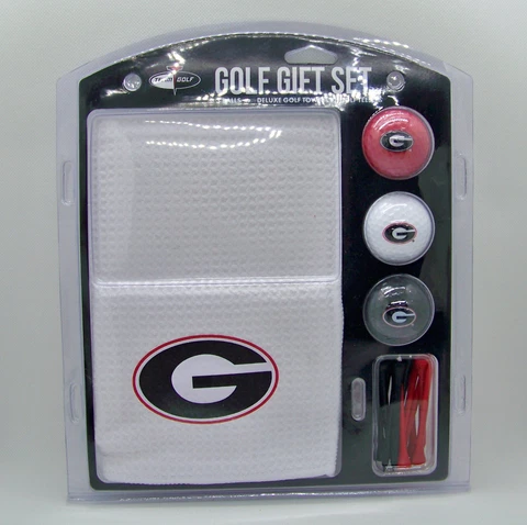 Georgia Bulldogs NCAA Regulation Size Golf Balls Tees Microfiber Towel Set Cover