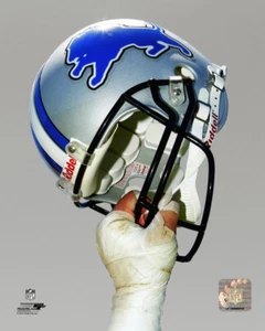Impresión fotográfica de casco Detroit Lions #1081 - Imagen 1 de 4