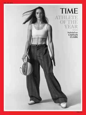 🔥CAITLIN CLARK TIME Magazine 2024 Athlete of the Year + ROOKIE CARD 195 IN HAND - Image 1 of 3