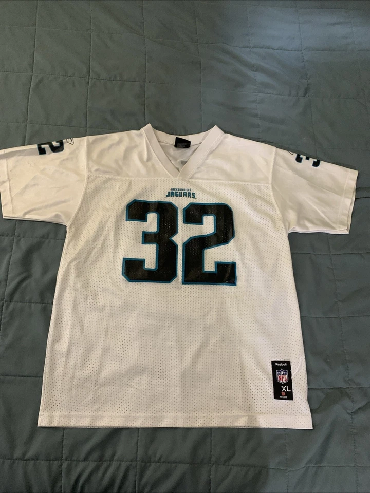 锐步杰克逊维尔美洲虎 #32 莫里斯·琼斯-德鲁青年 XL 18-20 球衣 — 第 1/4 张图片