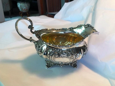 Theodore Starr C. 1910 Sterling Silver Gravy Boat Cover