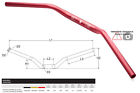 1-1/8 inch diameter tapered handlebars red Kawasaki Z 1000 07-09 CNC MA105R