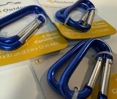 Outdoor Products 6mm Mini Carabiners 6 Pack - Image 1 of 4