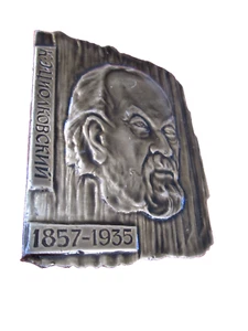 Original 1857-1935 K. Tsiolkovsky Space Program Founder Metal Plaque/USSR-Russia - Picture 1 of 3