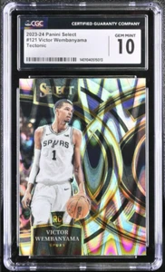2023 Panini Select VICTOR WEMBANYAMA Tectonic Prizm Rookie RC #121 CGC NBA Star - Picture 1 of 2