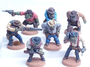 MINIATUREMEN FANTASY WILD WEST COWBOY ORCS X 7. - Photo 1/7