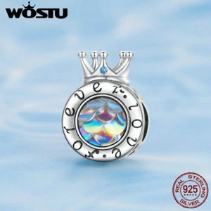 Wostu 925 Sterling Silver Fashion Elegant Dreamy Crown Bead Bracelet Charm Party - Picture 1 of 12