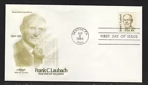 Frank C Laubach 1984 First Day Cover Artmaster Cachet Benton, Pennsylvania - Picture 1 of 1
