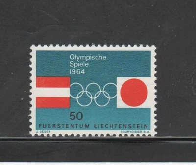 LIECHTENSTEIN #385 1964 OLYMPIC GAMES MINT VF NH O.G - Image 1 of 2