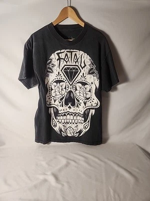 Fatal Clothing Camiseta Gráfica Calavera Azúcar Calavera Tatuaje Arte Ropa de Calle Camisa Negra L Foto 1 de 4