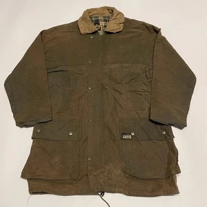 Wax jacket Mens Small Brown Waxed Vintage Barn Coat Riding Hunting Country - Picture 1 of 10