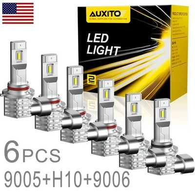 For Chevy Silverado 1500 2500 HD 2003-06 9005 9006 LED Headlights+ H10 Fog Light - Imagem 1 de 4