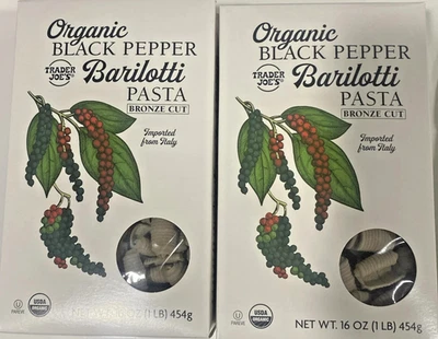 2x Pasta Barilotti de pimienta negra orgánica Trader Joe's corte bronce 1 importación de Italia Foto 1 de 4
