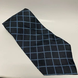 Corbata vintage de seda azul con estampado de diamantes Givenchy hecha a mano 54" - Imagen 1 de 7