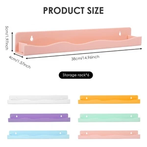 6 Pcs Acrylic Nail Polish Rack Wall Mounted Multipurpose Nail Polish Shelf BrNbW - Picture 1 of 11