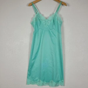 Vintage Blue Full Slip Nylon & Lace - Picture 1 of 6