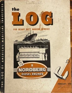 The Log For Heavy Duty Marine Service Norbert Diesel Engines Ships February 1946 - Picture 1 of 8