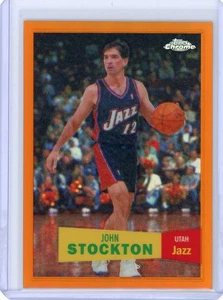 2007-08 Topps Chrome #98 John Stockton Varation Orange Refactor 046/199 - Jazz - Picture 1 of 2
