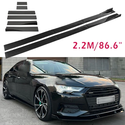 For Audi Quattro Carbon Fiber 2.2m Side Skirt Extensions Rocker Panel Foto 1 de 4