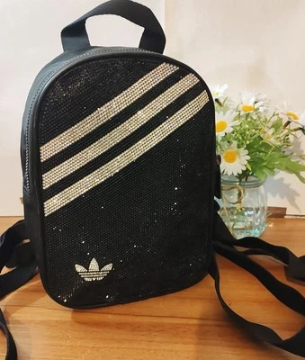 Bolso Mochila Bandolera Adidas Mini Diamanté - Viajes Vacaciones Festivales - Negro - Imagen 1 de 4