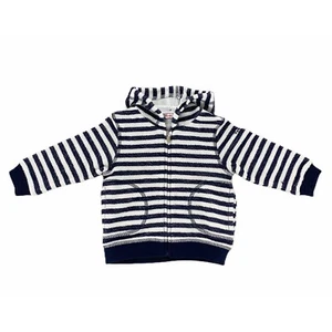 B04 felpa bimbo BOY IL GUFO cotton blue/white stripes hoodie sweatshirt kids - Picture 1 of 4