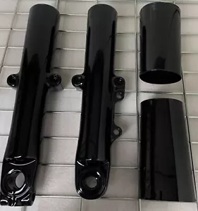 Harley Touring Custom SINGLE DISC GLOSS BLACK Lower Fork 2014 -23 OEM EXCHANGE - Picture 1 of 13