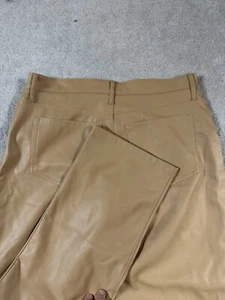 Hollister braun Kunstleder Fleece gefüttert Mid Rise gerades Bein Hose 15 R neu ohne Etikett - Bild 1 von 10
