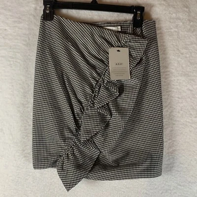 ALC мини юбка гончая оборки карандаш юбка черный белый размер 6 новый с Ярлыками 4758 - Изображение 1 из 4