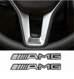4X AMG Logo Aufkleber für Mercedes Benz Lenkrad/Konsole/Lautsprecher Emblem* - Picture 1 of 4