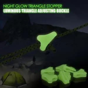 Outdoor Camping Luminous Awning Anti-slip Triangle Tent Rope Buckle (20pcs) AU - Picture 1 of 7