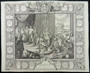 SCHWEDEN ALLEGORIE DECKER KUPFERSTICH ENGELBRECHT SWEDEN SUECUS ENGRAVING L61 - Imagen 1 de 2