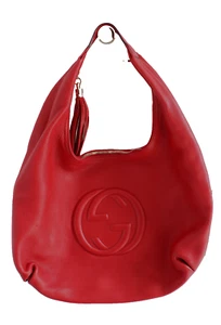 Gucci RED Pebble Leather SOHO Hobo Large Soft Shoulder Bag Very Good Condition - Picture 1 of 20