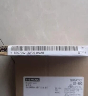 New Siemens 6ES7952-0KF00-0AA0 6ES7 952-0KF00-0AA0 memory card for S7-400 64 Kb - Photo 1/2